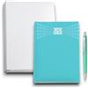 KORAT Agenda Settimanale 2026, 12 Mesi 17x24 cm Rigida - Mozambico, Calendario, Penna Inclusa e Astuccio, daily planner, Gommata, Copertina Matra e Rigida (Verde Tiffany)