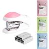 NEBURORA Mini cucitrice da tavolo senza sforzo con 400 punti metallici standard 24/6, capacità di 2-24 fogli, include uno staccapunti incorporato, regalo carino per la cucitrice (Pink)