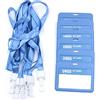 Tiardey 6 confezione da 2,8 x 4,4 pollici porta badge orizzontale rigida porta carte di credito a scatto con cordino da 1,5 m - blu