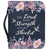 Kuiaobaty Lord Quotes - Copertina per libro della Bibbia con manico, custodia floreale in pelle PU, custodia per notebook con cerniera, Floral Lord Citazioni Nero, M-[9.2x6.3in=23.4x16.0cm]