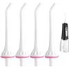 Miiqxx 4 punte di ricambio per idropulsore, ugelli a getto per irrigazione orale per una pulizia efficace, compatibili con Hangsun/Waterpik/Nicwell/COSLUS/Mospro/Zerhunt, ecc. (bianco)
