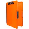 Dexas Slimcase - 2 portablocco in plastica con Scomparto e Apertura Laterale, per organizzare, trasportare e riporre, Formato A4, Stile e funzionalità, Arancione Fluo