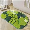 RORA Tappeto da bagno verde muschio carino foglia tappetino da bagno per bagno antiscivolo morbida microfibra assorbente acqua estetico verde decorazione bagno boho tappeto in peluche per doccia, 81 x