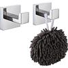 KOKOSIRI Gancio per asciugamano da bagno, gancio appendiabiti da parete, gancio per asciugamano da bagno, gancio per accappatoio, in acciaio inox, resistente, montaggio a parete, cromato lucido,