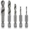 Neiko 11402A - Set di punte per trapano tozze per metallo, 5 pezzi, attacco esagonale a cambio rapido da 1/4", acciaio HSS M2