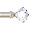 TONIAL Bastone per tende da 0,8 a 1,5 m, asta telescopica singola 3/4 per finestre, asta decorativa per drappeggi con terminale in acrilico a diamante, oro champagne