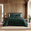 Eddie Bauer - Set copripiumino queen size, biancheria da letto reversibile in cotone con federe abbinate, set di biancheria da letto a quadri con chiusura a bottone (verde tartan bosco, Queen)