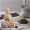 TERESA'S COLLECTIONS Statua di Buddha da interni per decorazione zen, Buddha per meditazione, decorazione per la casa per stanza spirituale, statua dorata bohémien in resina per tavolo da ufficio