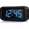 KWANWA Sveglia Digitale,Sveglia da Comodino,LED Sveglia con Grande 1.2 '' Time Display LED, Batteria AA Alimentato Solo, Funzione Snooze, Senza Ticchettare (Display blu)