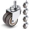 W B D WEIBIDA 50 mm Doppia Ruote Sedia Ufficio 11mm x 22 mm, Rotelle Sedia Ufficio Gomma, Resistenti, Silenzioso Liscio, Rotelle per Parquet, Tappeti, Piastrelle e Pavimenti in Legno duro, Set di 5