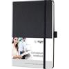 SIGEL Taccuino premium Conceptum A5 copertina rigida | CO109, puntinato, nero, ideale come diario, bullet journal, libro delle idee o quaderno di scrittura