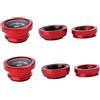 SHINEOFI Set Lenti per Smartphone 2 Set, 180° 0, 67 10x Metallo Rosso | Grandangolo Macro Fish-eye, Distorsione a Specchio, Custodia in Microfibra Inclusa