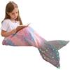 Viviland Coperta a Coda di Sirena - Coperta Indossabile con Sirena in Peluche per Ragazze Bambini Adolescenti Coperta per Coccole in Morbido Pile di Flanella per Tutte le Stagioni (Multi-coloured Star, KIDS)