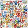 Syncharm 200 Pezzi Adesivi Scrapbooking, Vintage Stickers Aesthetic Alimentari Frutta Adesivi per Scrapbooking Journaling Bottiglia D'acqua Computer Portatili, Impermeabili Vinile Stickers