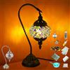 Maimeili Kit Fai-Da-Te Lampada Turca Mosaico Vetro Colorato Luce Notturna da Tavolo Set Creativo Bohémien Marocchino Soggiorno Camera da Letto Crea Tua Lampada Multicolore Base