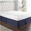 GENODA Mantovana giroletto plissettata, comoda, morbida e sartoriale, in tessuto resistente alle pieghe e allo sbiadimento, altezza 38 cm (senza piattaforma) (blu navy, 120 x 190 x 35 cm)