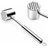 Dexpally Batticarne in Acciaio Inox 304 - Mazzuolo per Carne A Doppia Faccia 27 Cm, Inteneritore per Cotolette, Bistecche, Manzo, Pollo, Lavabile in Lavastoviglie (Argento)