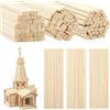 DOITEM 150 bastoncini quadrati di bambù grezzo, 20 cm, strisce di legno per artigianato