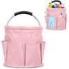 BlyeMichdi Cesto per la conservazione dei Prodotti per la Pulizia, Borsa per Kit Pulizia Auto, Contenitore Organizer per La Pulizia Professionali, Facile da Pulire, Cestino Pieghevole per Casa Condomini, Rosa