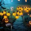 Fohil Halloween Decorazioni di Zucca, 2 Pezzi 16LED Lampade Solari Esterni, Luci Decorative per Halloween, Lanterna di Zucca, Decorazione per Esterni Giardino, Cortile,Tomba