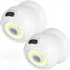 HVFGXY Luce notturna con sensore di movimento PIR, accensione e spegnimento automatico a 360°, 3 modalità, lampada di sicurezza wireless per casa, interni, esterni, vialetto, vialetto (2 pezzi)
