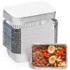 SENENQU 50 Pezzi Vaschette Alluminio con Coperchio 1000ml 22 x 15.8 x 5.4CM | Per barbecue, forno e cucina, coperchi in alluminio, pratiche per cottura e servizio, anche per buffet, feste e catering