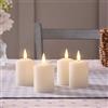 Lights4fun TruGlow® Set di 4 Candele Votive LED Ricaricabili Senza Fiamma a LED Bianco Caldo a Pile in Vera Cera con Timer e Telecomando Decorazione per Interni