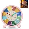 AOOTE Sveglia per Bambini Senza Ticchettio, Sveglia Colorata per Bambini, con Snooze e Luce Notturna, Alimentate a Batteria, Facile da Leggere, Diametro 11cm, per Ragazzi e Ragazze, Cameretta, Rosa