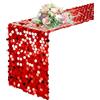 PPGGOPP Runner Natalizio da Tavolo, Runner da Tavolo con Paillettes, Paillettes Runner Tavola, 12 x 108 Pollici Runner Tavola Natalizio, Tovaglia Glitter Rettangolare Glitterato, Runner Natalizio (Rosso)