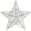 COM-FOUR® Stella decorativa Natale, Stella decorativa natalizia | Stella di Natale in metallo con paillettes - Appendino decorativo