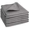 EXIN DECHEN 6 Pezzi Panno Microfibra Waffle, 30x30 cm Assorbenti Stracci Cucina Grigio | Panni Microfibra Cucina Ultra Sottili, Riutilizzabile Panno Microfibra Auto, per Casa, Cucina, Auto, Vetri, Pavimenti
