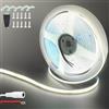 Clearhill Striscia LED COB 24V (senza alimentatore), 10M/32,8FT, bianco freddo 6500K, 320 LED/m, spina DC 5521 femmina, connettori filari rosso-nero, 8mm, IP20, decorazione interna DIY
