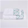 Ruoccohome Set Asciugamani Viso + Ospite in Spugna 100% Cotone - 410 gr/mq - Morbidi e Assorbenti - Misure 60x110 e 40x60 cm - Set 2 Pezzi - Alta Qualità per Bagno - Vari Colori (Wave Bianco)