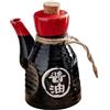 Generic Style Bottiglia per salsa di soia con beccuccio antigoccia, contenitore per condimenti per sushi, sashimi, aceto, olio, ampolla per cucina e tavolo da pranzo (nero)