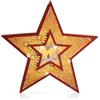 com-four® Stella a LED Come Illuminazione Decorativa, Stella Luminosa | Stella di Natale in legno - Illuminazione a LED con funzione timer