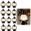 DAJASD 12 pz Piccole Lanterne, Mini Lanterne Decorative, Mini Lanterna con Sfarfallio LED Candele Appendere Decorativo per Tavolo, San Valentino, Patio, Interni Ed Esterni, Regalo(Nero)