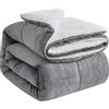 OMERAI Coperta In Pile Sherpa 150x200CM Reversibile In Microfibra Coperte | Morbida Peluche Spessa Calda Per Letto, Divano, Vita In Casa E Viaggio Lavabile In Macchina Dimensione Doppia Grigio