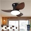 Caunmar Ventilatore da Soffitto Silenzioso Con Luce E Telecomando, Lampadario Con Ventilatore 3 Pale, Dimmerabile, DC Motor 6 Velocità, Ventilatore Soffitto LED Per Soggiorno, Ufficio, Camera-Black Woodgrain|