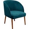 WWQQKJ Velluto Coprisedia Elasticizzati Rotondi Schienale con Braccioli 2/4/6 Pezzi Fodera per Sedia da Pranzo Poltroncina Scandinava Cucina Copertura Sedie Sala Pranzo(Deep Blue,1PCS)