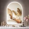 Lightasea Specchio da bagno con illuminazione,50x75 cm,3 colori di illuminazione,dimmerabile,antiappannamento,specchio da parete per bagno, interruttore touch, orientamento orizzontale/verticale