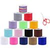 Anlising 0.8MM Cordino in Poliestere Cerato, 15PCS Cordoncino per Braccialetti, Invia Forbici Pieghevoli, 20M Filo di Macramè per Bracciali, per Collana, Bracciali, Gioielli, Artigianato (15 Coloris)