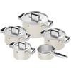 ZWILLING PURE - Set di 5 pentole in acciaio inox 18/10, rivestimento esterno in ceramica, manico Stay Cool, lavabile in lavastoviglie, colore: bianco avorio