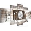 Runa Art Abstract Della Cucina Murali Tela Non Tessuta 5 Pezzi Caffè Grigio Camera Da Letto Corridoio 038153c