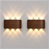 CHEVVY 2 Pezzi Moderno Lampada da Parete LED,6W Impermeabile IP65 Applique,3000K