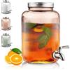 Berglander Frigo dispenser bevande in vetro, distributore di bevande 4L con rubinetto in acciaio inossidabile a tenuta stagna per barbecue, picnic, festa in piscina ed eventi sociali (rosa)