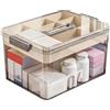 Yitobici Scatola medica, contenitore medicinale, contenitore per medicinali, con manico, con 2 scomparti per dormitori, casa e ufficio (marrone)