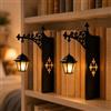 CLMETHE 2 lampade vintage libreria mini lanterne sospensione luce LED calda base decorata fermalibri fili ideali angolo lettura studio biblioteca domestica,2Pcs