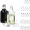 Relaxdays Set 25 Bottigliette in Vetro per Bomboniere, Bottiglie da 50 ml, Barattolini con Tappo, Trasparente Argentato