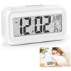 Kadio VFANDV Sveglia da Comodino, Batteria Digitale Sveglia con Ampio Display a LED e Temperatura Luminosa Notturna Snooze, Sveglia Digitale per Camera da Letto Comodino Casa Ufficio Cucina, Bianco