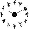 通用 Ballerina adesivo da parete Orologio da parete grande adesivo da parete Orologio da parete per ballerino di danza classica gigante Orologi da parete oversize per ragazze danzanti B-47